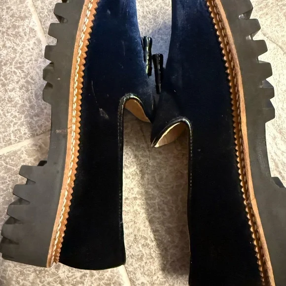 Jon Josef Women's Navy Velvet Loafers - Picture 7 of 8